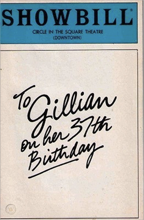 to gillian on her 37 birthday playbill